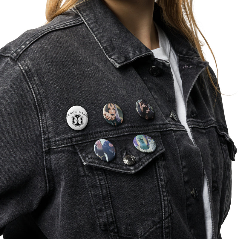 Set of pin buttons